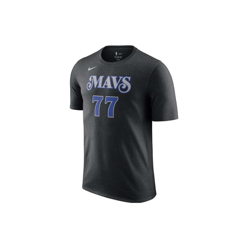 Nike Dallas Mavericks Luka Doncic City Edition 77 Graphic Short Sleeve T-Shirt Men Tops Black FN1209-020