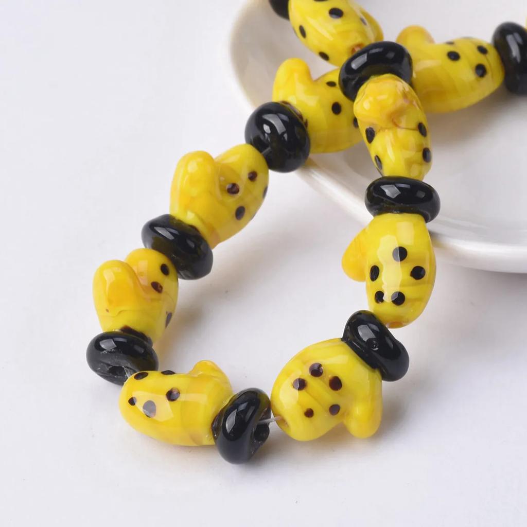10pcs 18x14mm Glove Shape Handmade Lampwork Glass Loose Beads For Jewelry Making DIY Crafts Findings