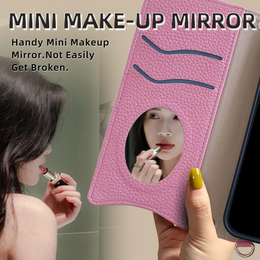 For Samsung Galaxy S25 Ultra Wallet Case Fishtail Design Leather Phone Cover with Mirror/Stand/Strap