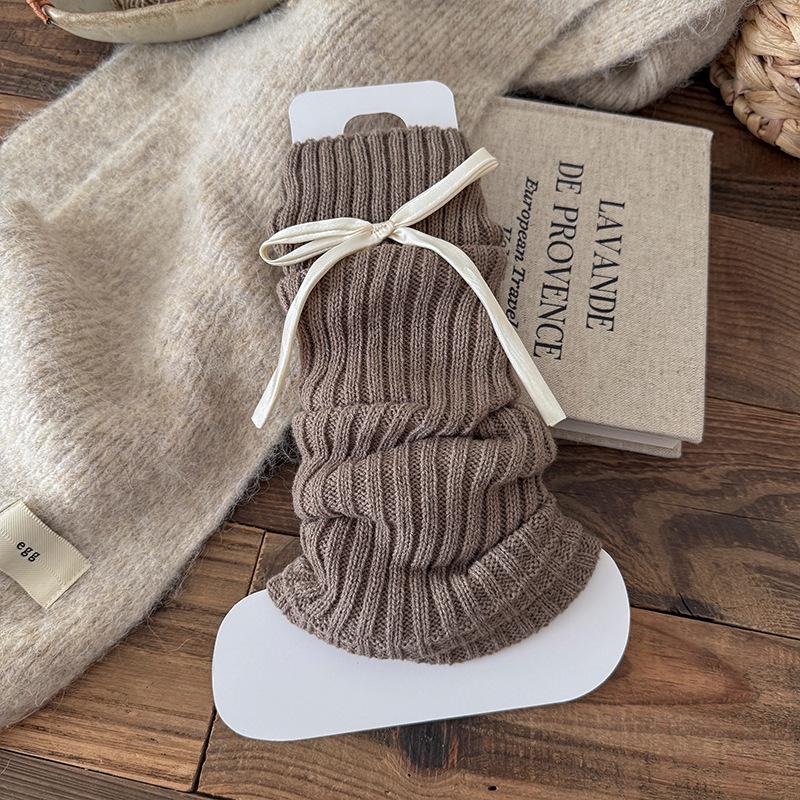 Boots Cotton Socks Cover Spring And Autumn Bow Stacking Socks Ballet Wind Wool Knitted Thickened Warm Calf Cover
