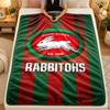 Flannel BlanketSouth Sydney Rabbitohs Warm Soft Throw Blanket for Indoor Sofa Bed Living Room Use