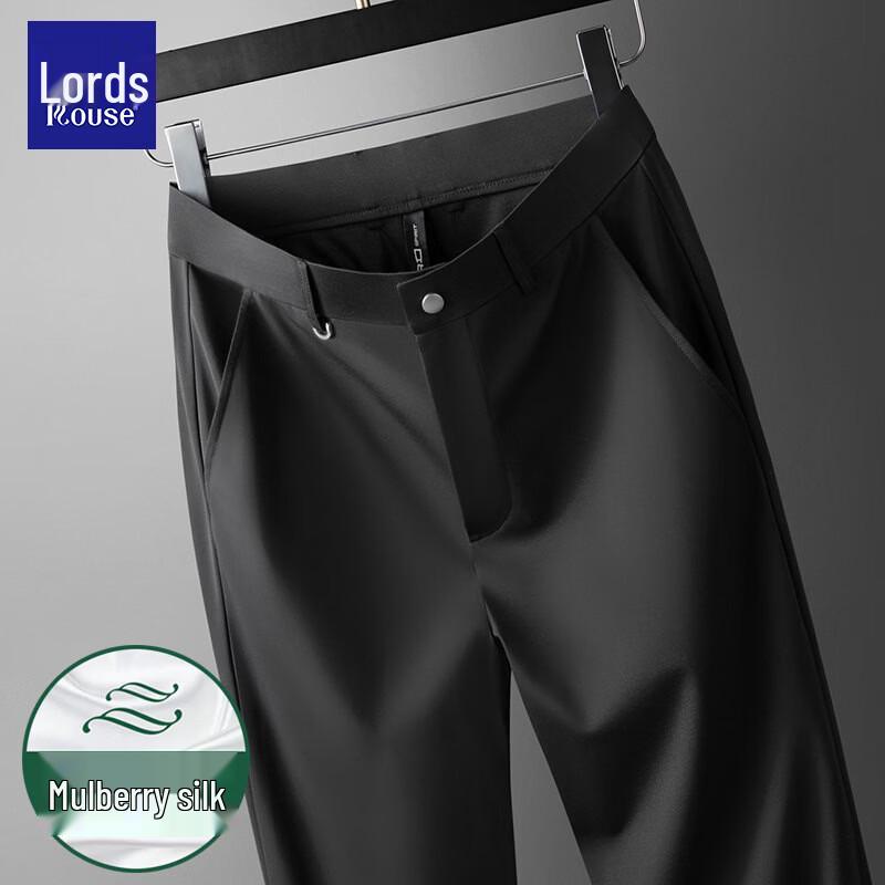 LOZ Men s Premium Silk Blend Lightweight Business Casual Pants 6XL