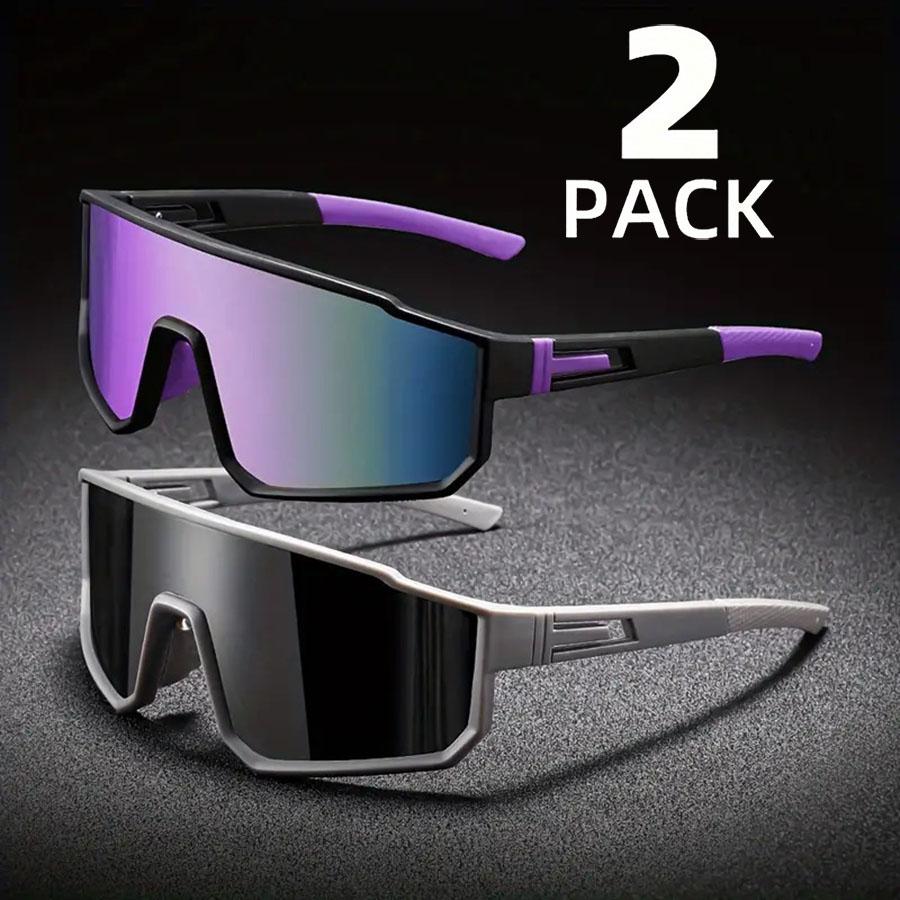 1/2PCS Couple Oversized Cycling Glasses Windproof Colorful Coating Sunglasses for Men Women Outdoor Sports Motorcyc