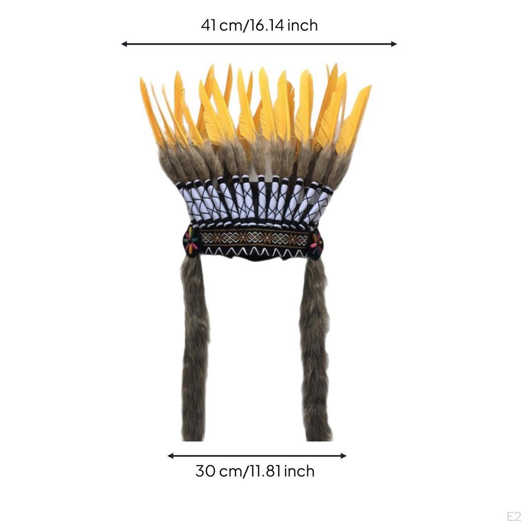 Feather Headdress Feathered Headpiece Size Costume with Feathers for Entertainers,