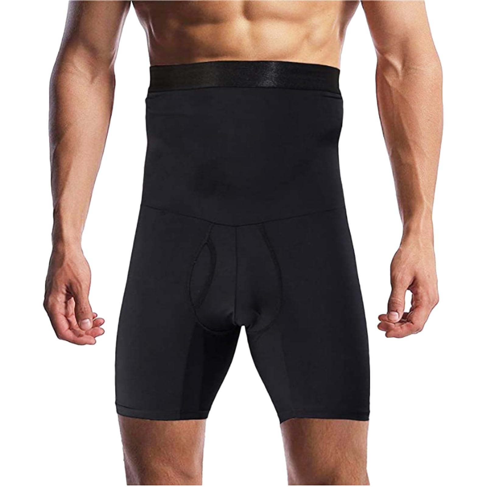 

Брюки-бандаж для живота для компрессии, формирующие переднюю часть, высокая компрессия, компрессия живота, осень [Zleufirty] Мужские, Леггинсы, С разрезом, Шорты, Талия, Мужские чёрный