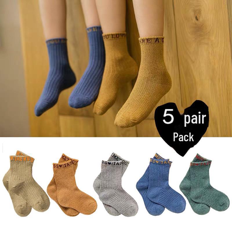 

Хлопковые носки для мальчиков и девочек от 3 до 12 лет, средние и большие, подходят для весны, осени и зимы 6-8 years (Foot Length 16-18cm)