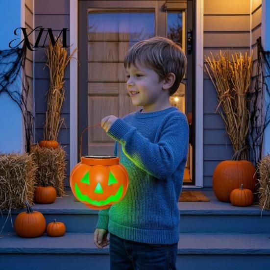 Weatherproof Solar Powered Lanterns Halloween Pumpkin Lantern, Waterproof Outdoor Hanging Light, Orange Compact Lights for Walkways Spooky Face