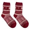 Rote Socken - Herbst/Winter Dicke und Warme Wollsocken mit Retro Fair Isle Doppelstrick Elastische Mittelhohe Socken