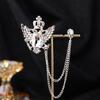 Baroque Rhinestone Pearl Corsage Necklace Brooch - Retro British Court Suit Accessory