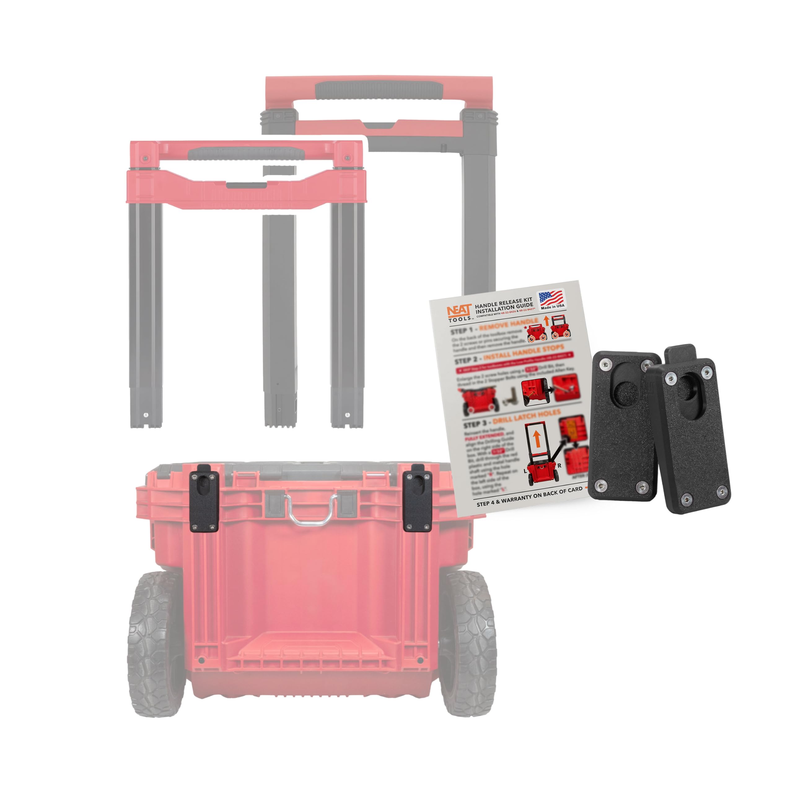 

Neat Tools Совершенно новый набор штифтов быстрого съема для ручки Neat Tool для катящегося ящика для инструментов Milwaukee PACKOUT Модификации Packout 4mm x 25mm чёрный