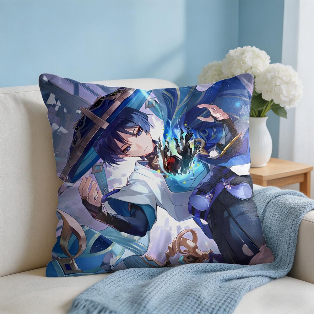 Scaramouche Genshin Impact Cushion Cover Square Pillow Bedroom Sofa Leisure Comfort Living Room Home Decoration X
