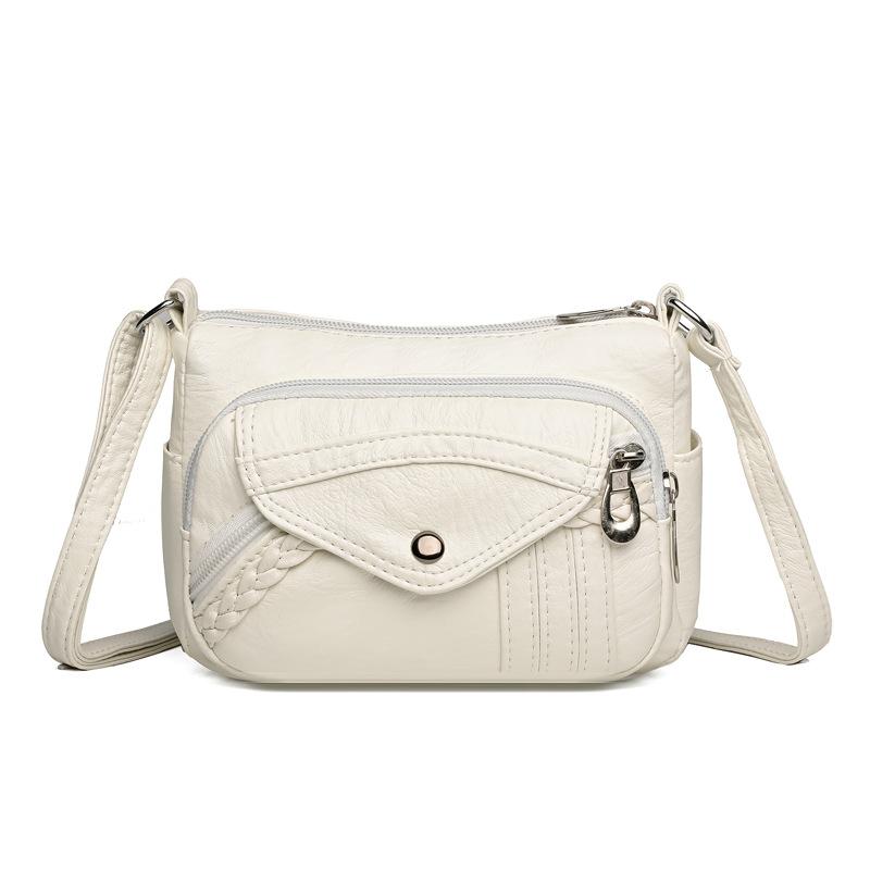 

Женская сумка через плечо из искусственной кожи с несколькими отделениями, большая вместимость, сумка для мамы, винтажная сумка через плечо белый