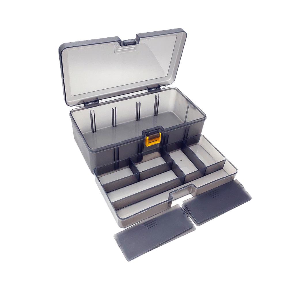 Dual-Layer Fishing Tackle Box with Lure and Accessory Storage