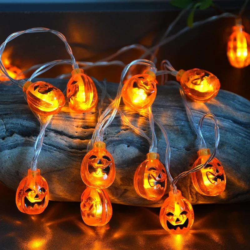 LED Halloween Pumpkin String Lights, Battery Powered, Suitable For Outdoor Family Gatherings Ghost Parties Halloween Decorations