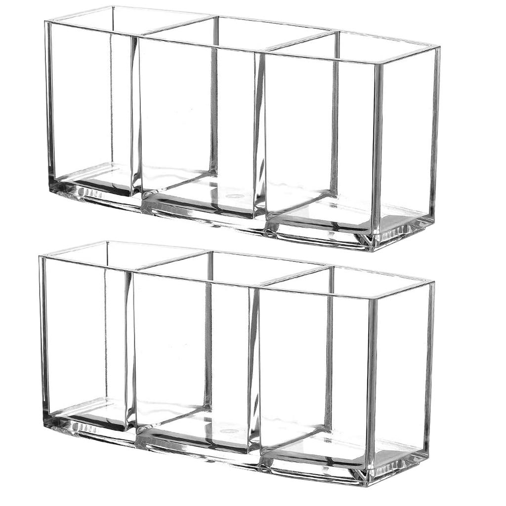1/2PCS Clear Acrylic Desktop Pencil Holder Ins Large Capacity Sticky Note Organizer Desk Storage Shelf Organizer