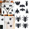 4/6PCS Black Halloween Decorations Bat Spider Spider Magnetic Decals Trick Props  Haunted House