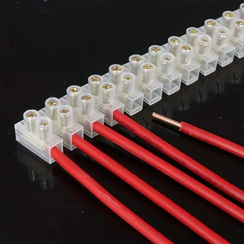 12 Way Barrier Screw Terminal Block Wire Connector Strip 10Amp
