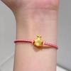 PANJBJ Kaninchen Armband für Damen Mädchen Rotes Geflecht Verstellbarer Schmuck Neujahrs Geburtstagsgeschenk Dropshipping Großhandel