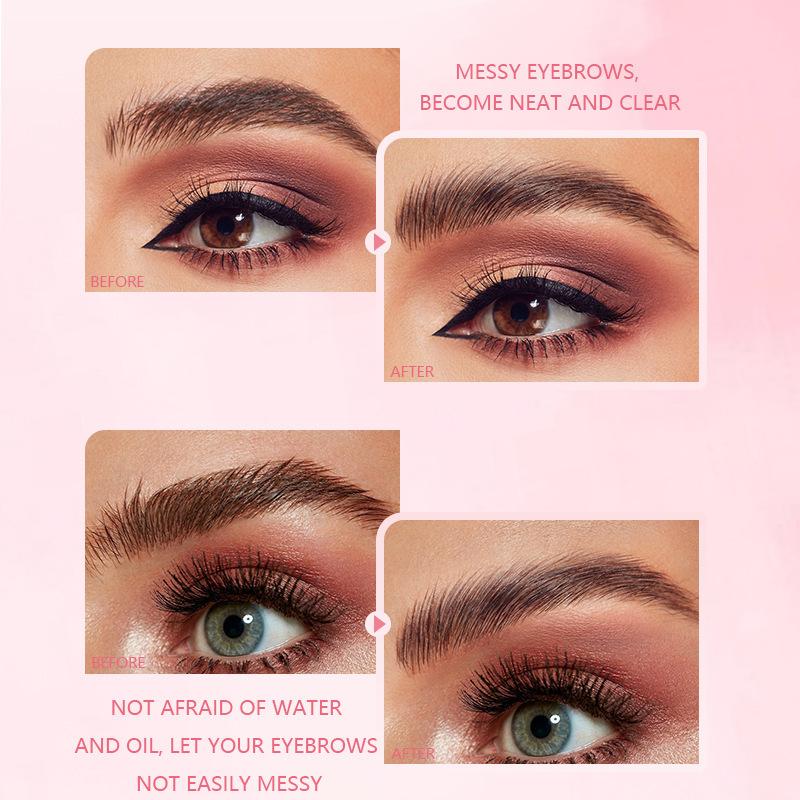 Natural 3D Eyebrow Gel with Dual-ended Brush, Brow Comb, Transparent Brow Gel for Shaping and Styling Eyebrows
