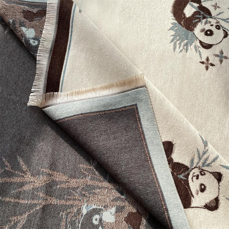 Panda Style Women's Imitation Cashmere Jacquard Tassel Shawl