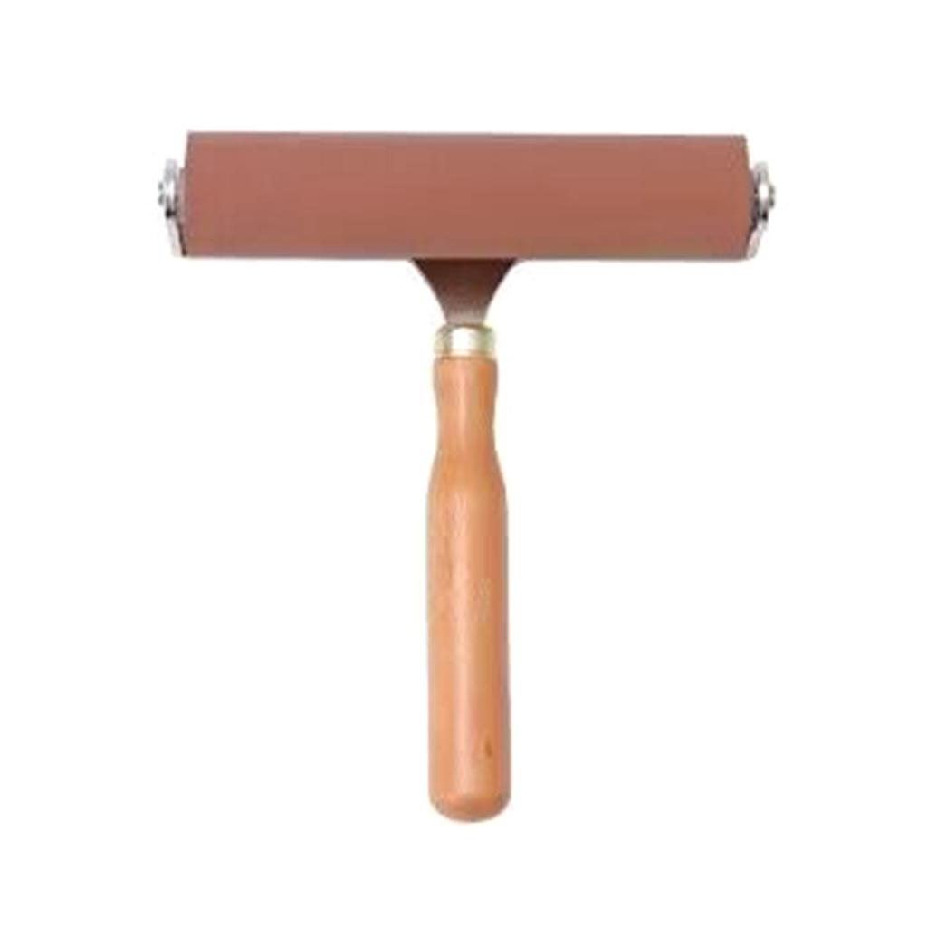 1/3Pcs Rubber Brayer Roller Soft Rubber Rollers for Printmaking Stamping Wood Handle Print Rollers Rubber Brayer Tool