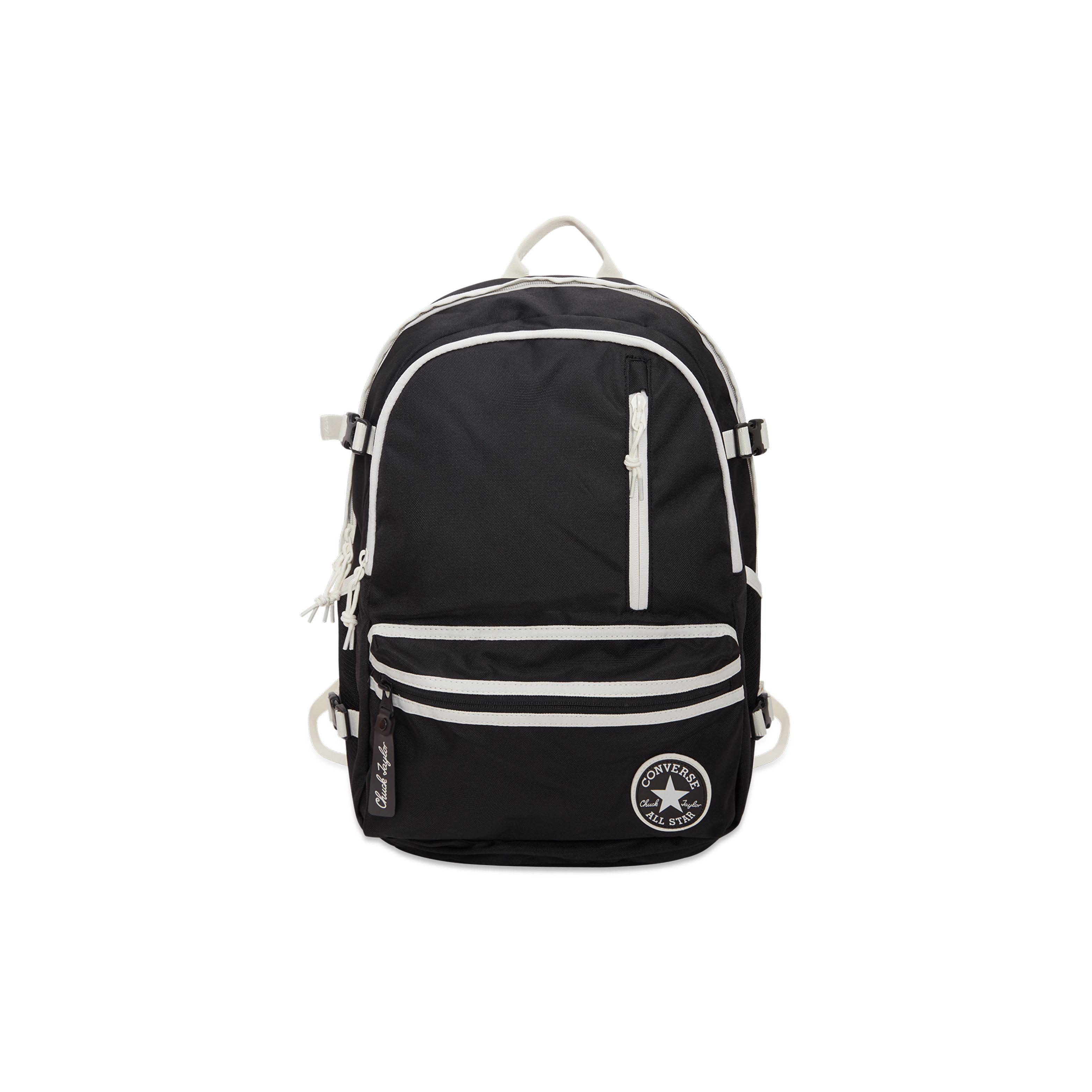 Converse Black And White Color Block Practical Polyester Backpack Unisex Backpacks 10023003001 Black