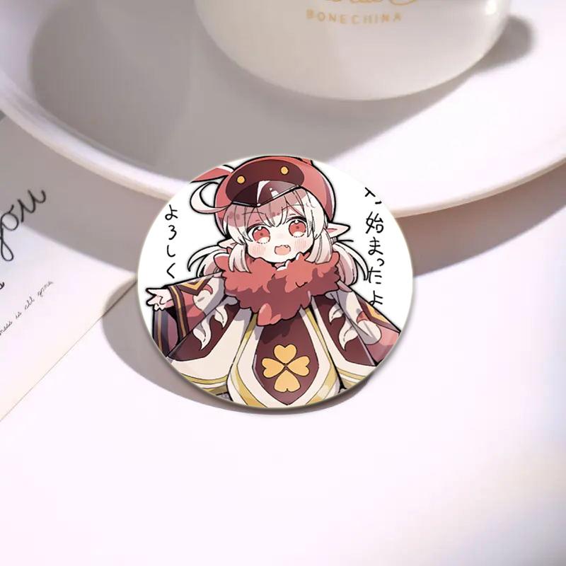 32/44/58mm Klee Pin Round Cartoon Funny Snap-in Brooche for Backpack Cothes Accessorie Anime Genshin Impact Collection Badge Hat Decoration