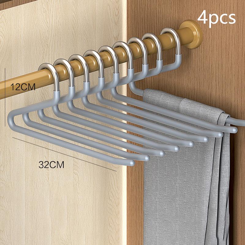 4 szt. Haczyk na spodnie typu gęś, plastikowy, do szafy, akademika, teleskopowy, typu Z, wielowarstwowy, do przechowywania