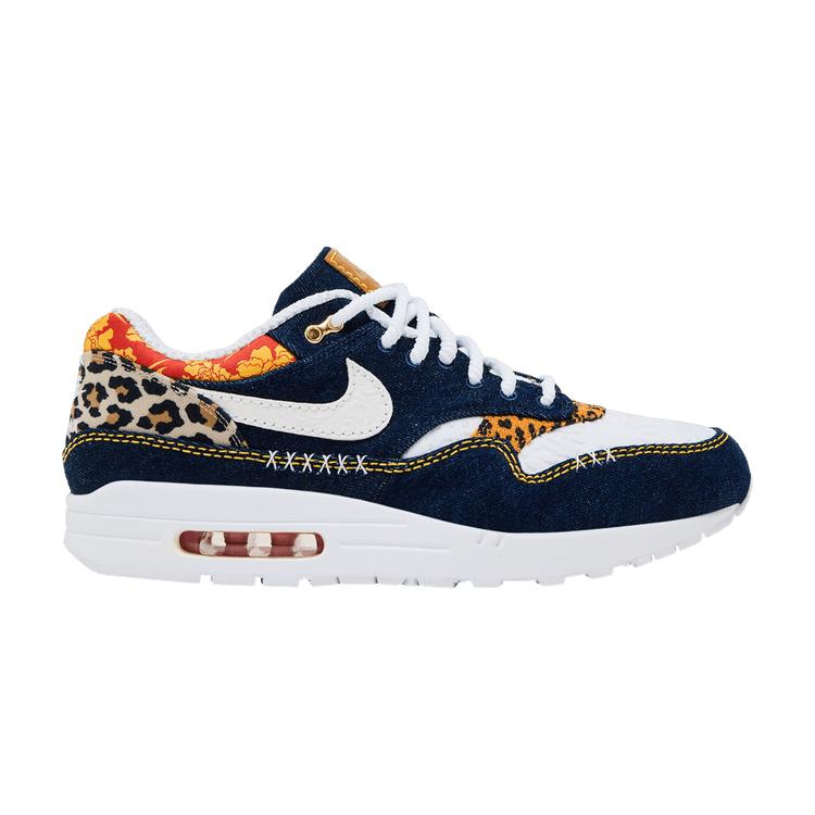 Herren Sneaker Nike Air Max 1 Premium Denim Leopard 44 black