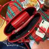 Korean Autumn and Winter Rich New Year Red Love Pendant French Baguette Square Bag Oil Wax Shiny Texture Niche Design Shoulder Bag