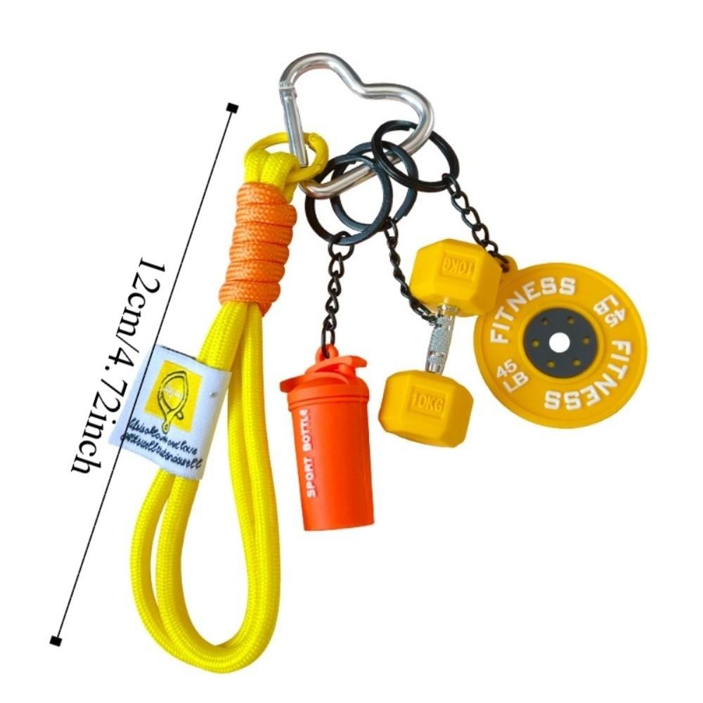 Bag Charm Barbell Plates Key Chain Heart Buckle Fitness Series Pendant Gifts