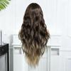 28in Long Wavy  Wigs Natural Highlight Platinum Heat Resistant Synthetic Fiber Women Body Wave Curly Wigs for Christmas Daily Party Daily Used
