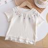 Baby Girls' Summer Short-Sleeve T-Shirt, Sweet Round Neck, Stylish Base Layer, Light Outerwear.