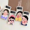 Cartoon Funny Boy Girl Couple Phone Case For Samsung Galaxy Z Flip 3 4 5 Hard Folding Clear PC For Samsung Z Flip 6 Back Cover
