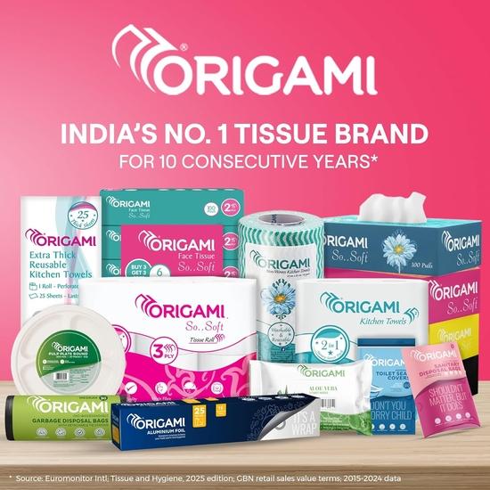 Origami Wet Wipes/Wet Tissue/Wet Facial Tissue - 15 X 20 Cm - 25 Pulls Per Pack - Pack of 6-150 Wipes - Assorted Fragrances
