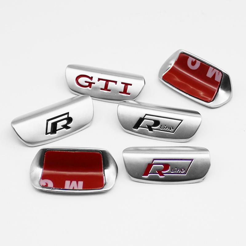 For Volkswagen Car Steering Wheel Accessories Metal Stickers Accessories For VW GTI R Line Polo Golf Passat Scirocco Tiguan Jetta T-ROC Touareg