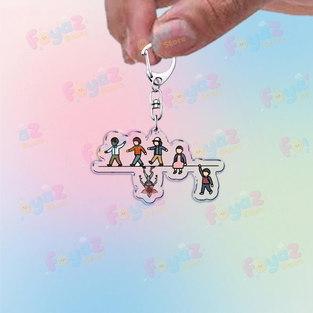 Tv Show Will Byers Keychain for Accessorie Bag Eleven Joyce Byers Art Hellfire Charm Keyrings Jewelry Friends Club Gifts