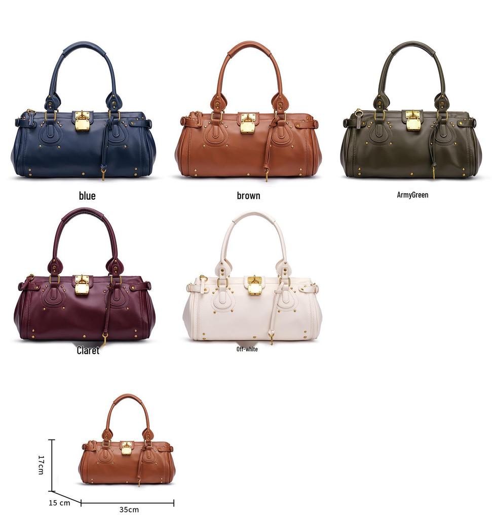 Borsa a Mano Tendenza Classica con Borchie per Motociclisti - Borsa da Donna ad Alta Capacità