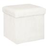 Small Upholstered White Ezzio Pouf