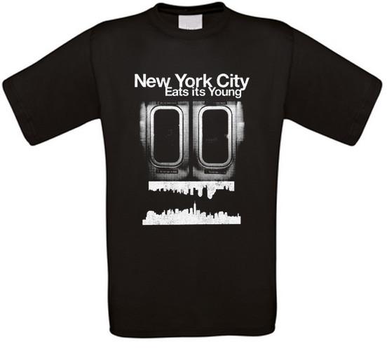 New York City eats its young how to make it in series america t-shirt XXXL