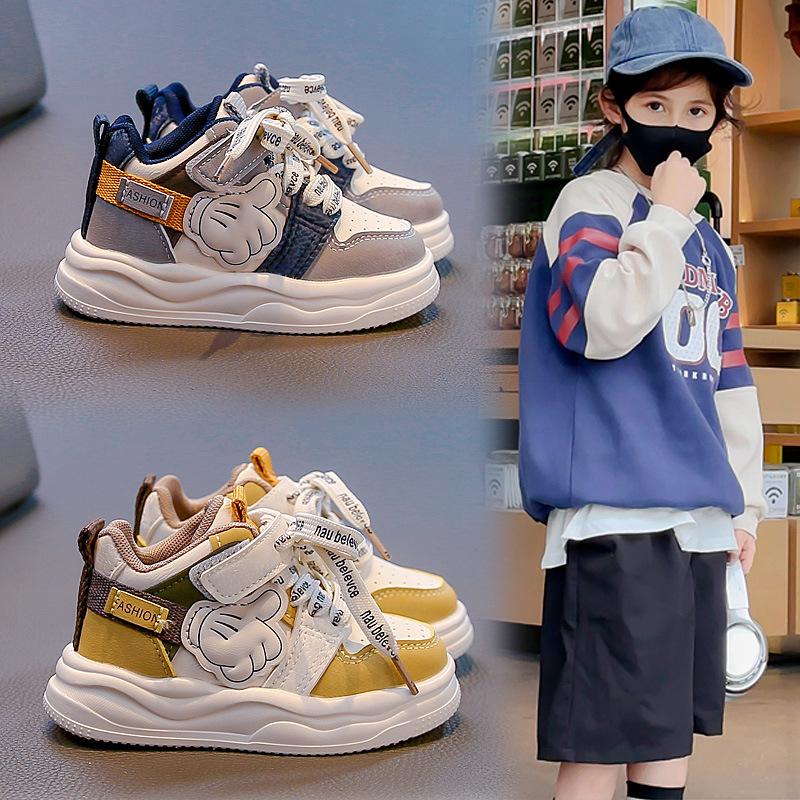 Children's shoes 2025 spring and autumn new baby sports shoes boys high-top board shoes children soft-soled casual shoes tide