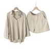 Women's Retro Plus Size Cotton Linen 2-Piece Set: 2024 High Waist Shirt and Loose Shorts