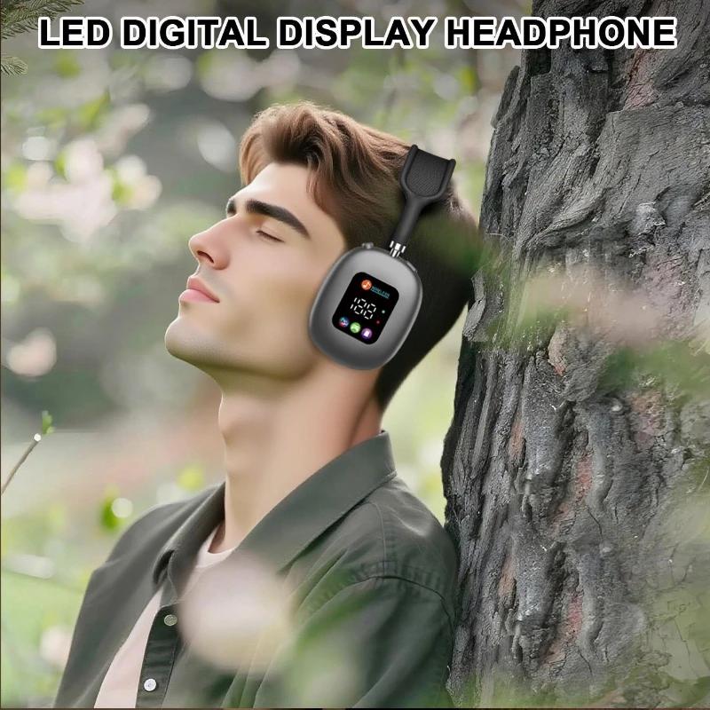 Head-mounted Touch Screen Earphones Digital Display Screen Noise Cancellation Casque Bluetooth Headphones