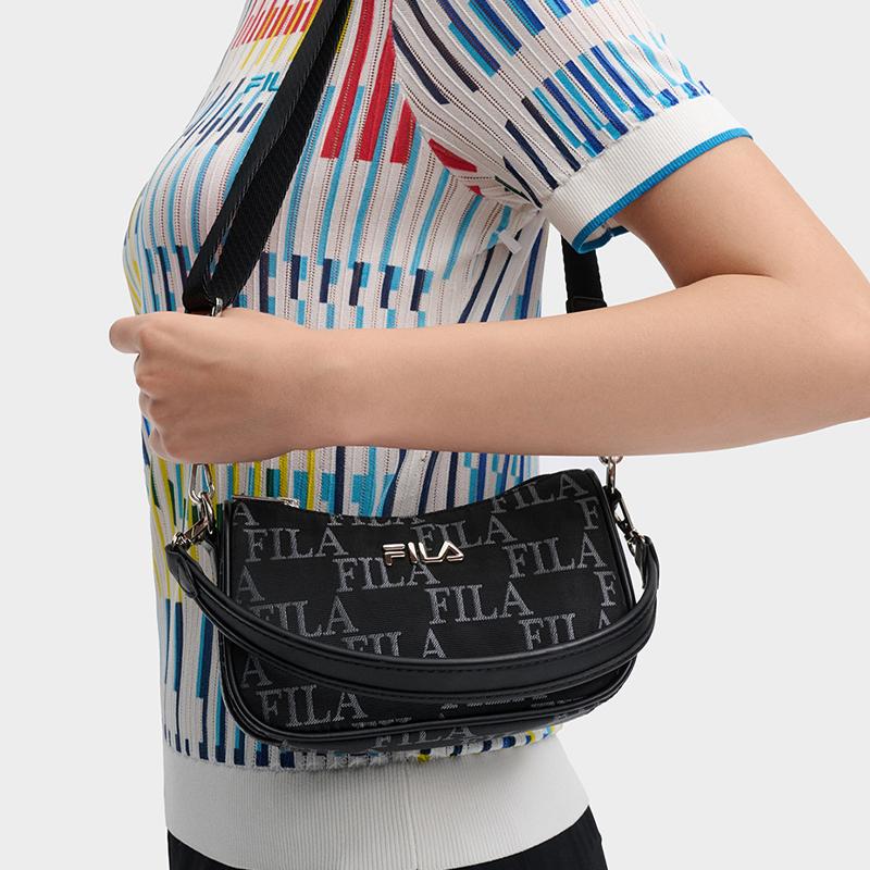 New FILA Fabric, Polyurethane, Synthetic Leather Shoulder Bag, Crossbody Bag Extra Small Women's F13W438170FBK