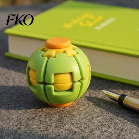 Decompression Ball Toy 3D Printed Press Spinning Ball, Stress Anxiety Relief Fidget Spinner, Reduction Rotating Splicing Desk for Kids Teens