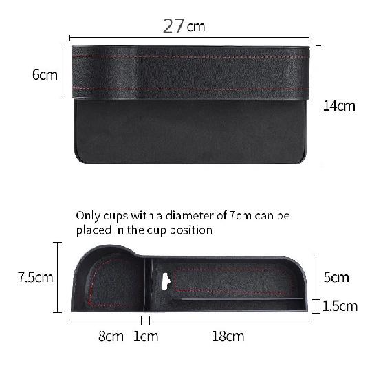 Multifunctional Seat Side Organizer Cup Holder For Cars Leather Auto Seat Gap Filler Storage Box Seat Pocket Stowing Tidying