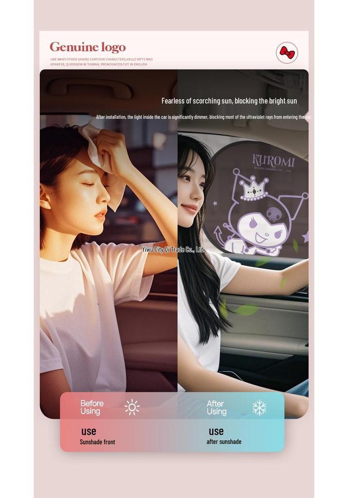 Kitty Cartoon Car Window Sunshade 2025 - Heat Insulation and Blackout Board for Side Windows
