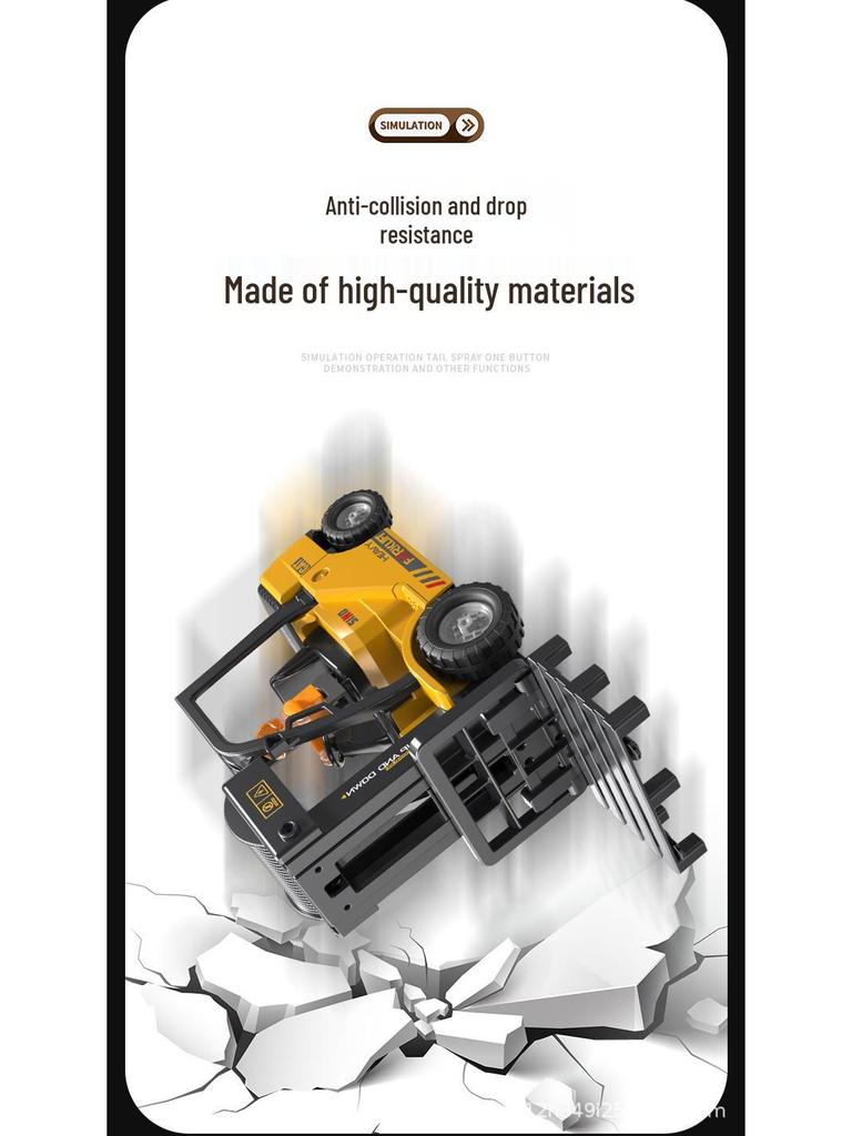 Remote Control Forklift Toy: Engineering Vehicle with Spray Crane for Kids 3+ - Electric Toy Car