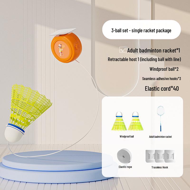 Elastic Rotating Badminton Trainer for Solo Practice - Indoor/Outdoor, Kid/Adult