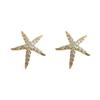 Silver Needle Zircon Starfish Stud Earrings - Simple & Versatile High-End Fashion Jewelry for Women
